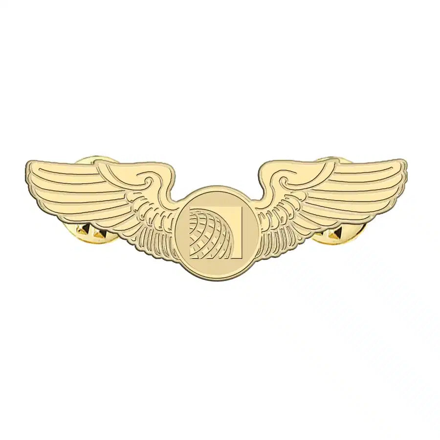 United Airlines aviation hollow pin in polished alloy.