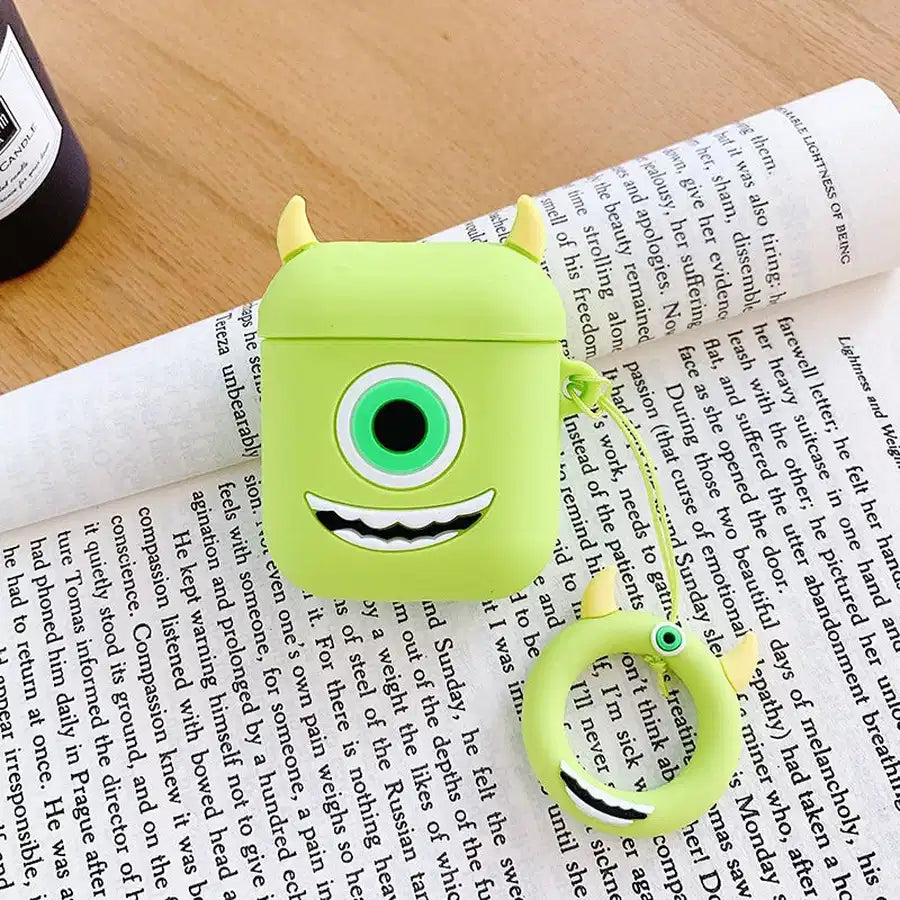 Monster Green AirPods Protective Cover: Cute Cartoon Silicone Soft Shell aviation themed premium AirPods case for AirPods.