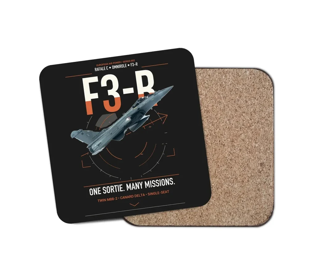 Dassault Rafale C — F3-R standard design on black 1 piece coaster