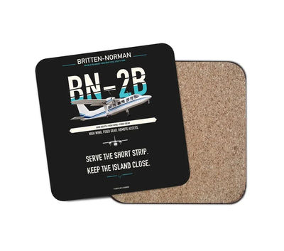 Britten-Norman BN-2B-26 Islander design on black 1 piece coaster