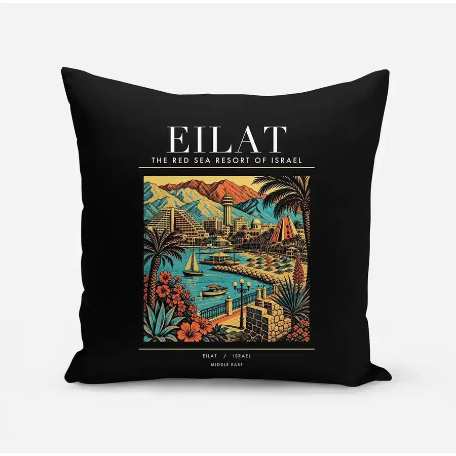 EILAT - Poster - Pillow - Black