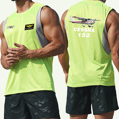 The Cessna 152 Sleveless Quick Dry Sports aviation design printed on quick-dry breathable fabric men's tank top.