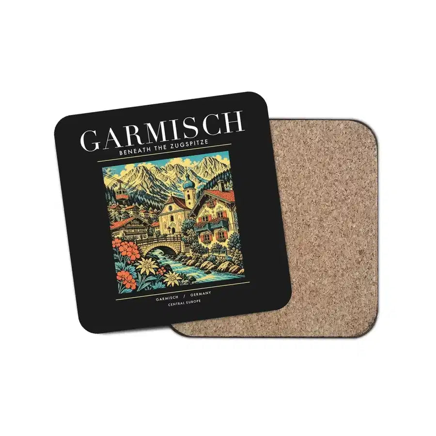 GARMISCH - Poster - Coaster - Black