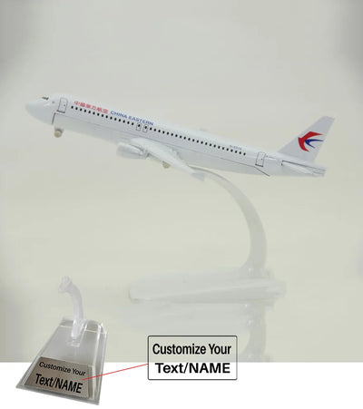 Side view of China Eastern Airlines Airbus A320 Airplane Model (16CM) aviation 16-18cm scale model aircraft in diecast metal.