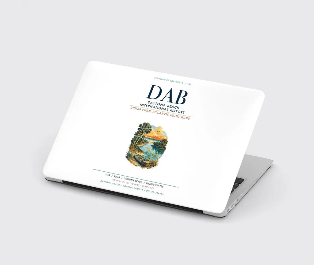 Daytona Beach International Airport (DAB) design on white MacBook case