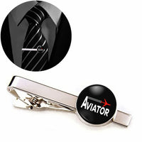 Thumbnail for Side view of Aviator aviation tie clip in stainless steel, polished finish.