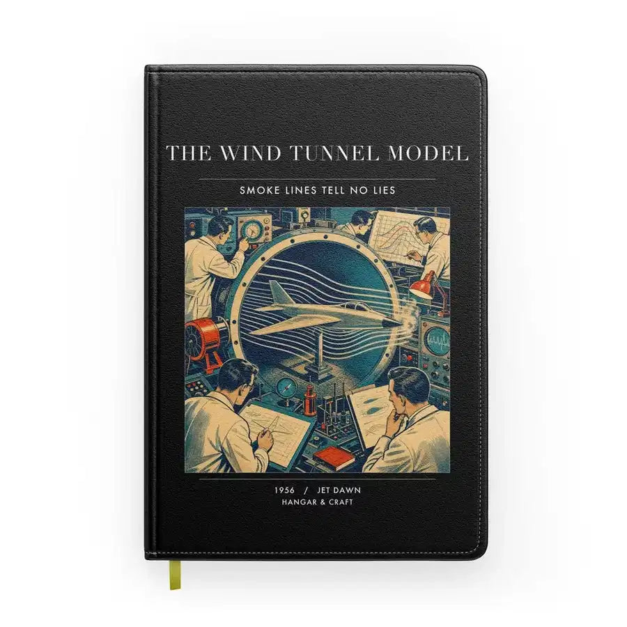 VINTAGE G4174 - The Wind Tunnel Model - Designed Notebooks design on black