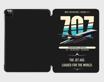 Boeing 707-320C design on black ipad tablet case
