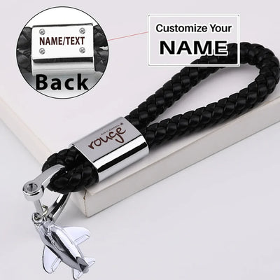 Air Canada rouge Airlines aviation design on premium leather car leather car key chain.