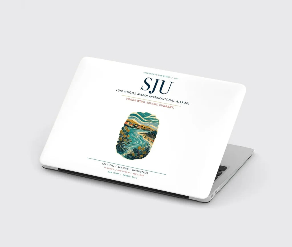Luis Muñoz Marín International Airport San Juan (SJU) design on white MacBook case