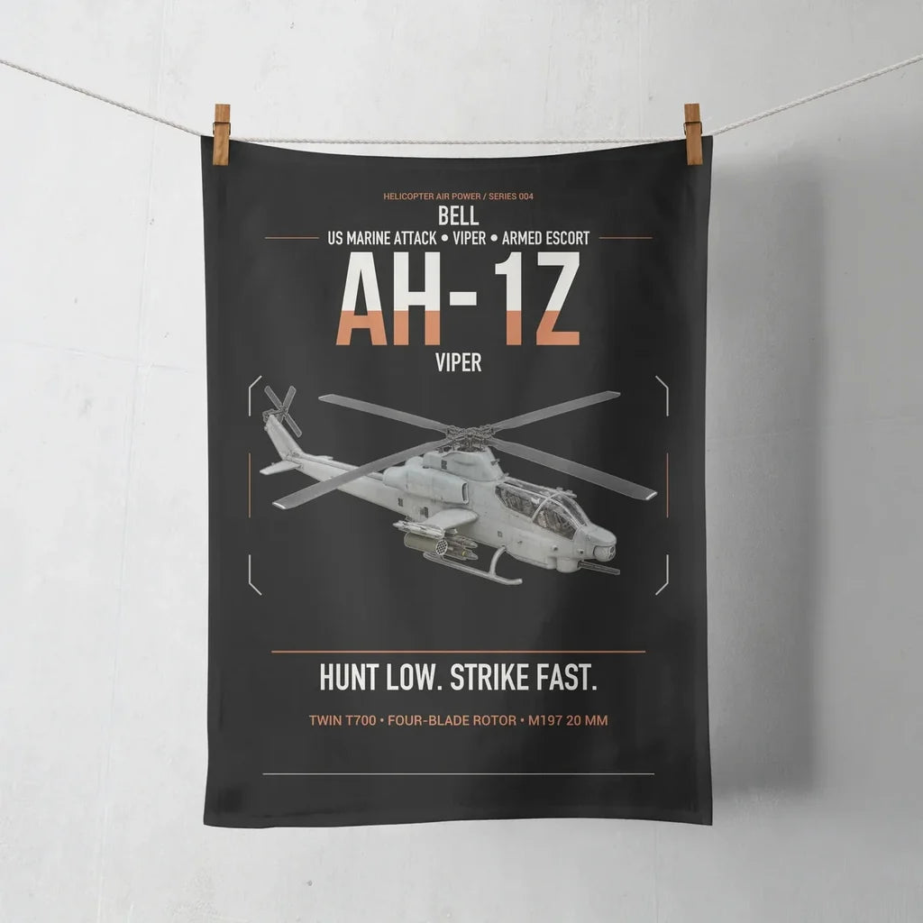 Bell AH-1Z Viper design on black towel