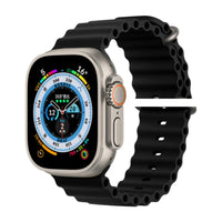 Thumbnail for Side view of Ocean Silicone Strap Bracelet For Apple aviation Apple Watch band in fashion silicone, polished finish.