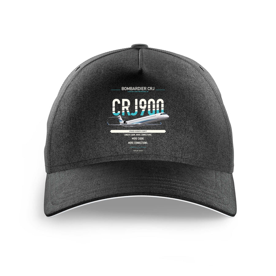Bombardier CRJ900 printed hat - black