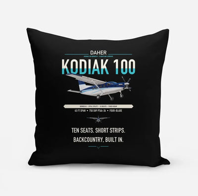 Daher Kodiak 100 Series III design on black pillow