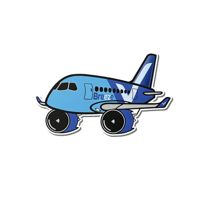 Breeze Airways Airbus A220 aviation design airplane sticker in weather-resistant vinyl.