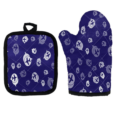 Airplane Notification Theme Kitchen Glove & Holder aviation design on durable fabric with insulated lining kitchen glove holder.