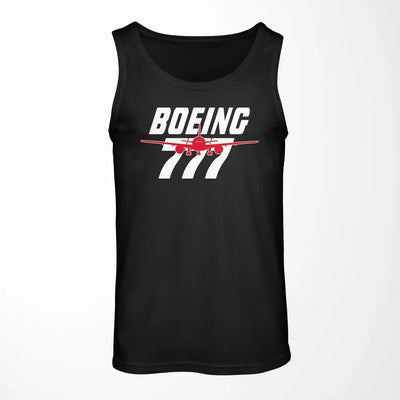 Amazing Boeing 777 aviation design on breathable cotton tank top.