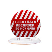 Thumbnail for Flight Data Recorder Do Not Open aviation design pin in polished enamel.