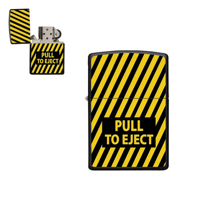 Pull To Eject aviation metal lighter in premium metal alloy.