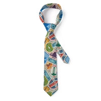 Thumbnail for Travel Stickers aviation design on premium silk blend tie.