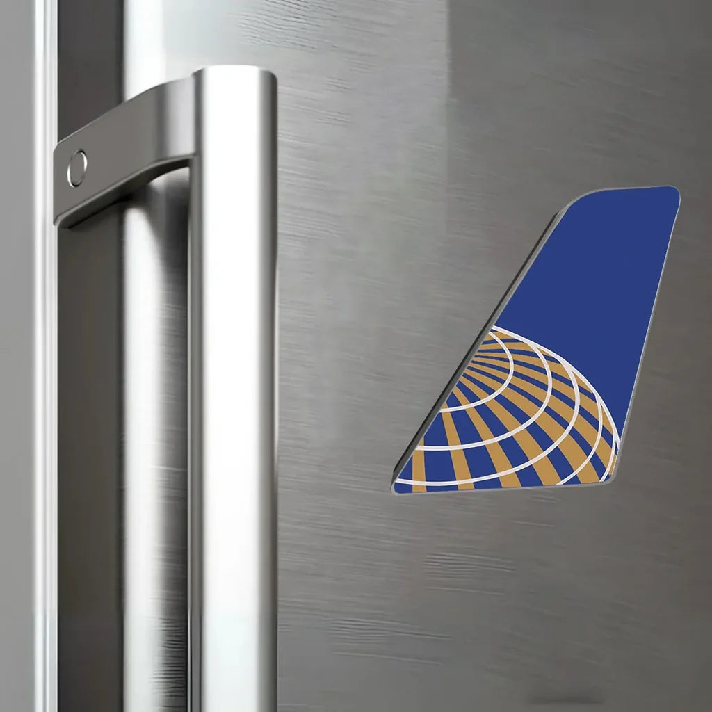 Continental Airlines aviation design tail magnet in 3D metal with magnetic back.