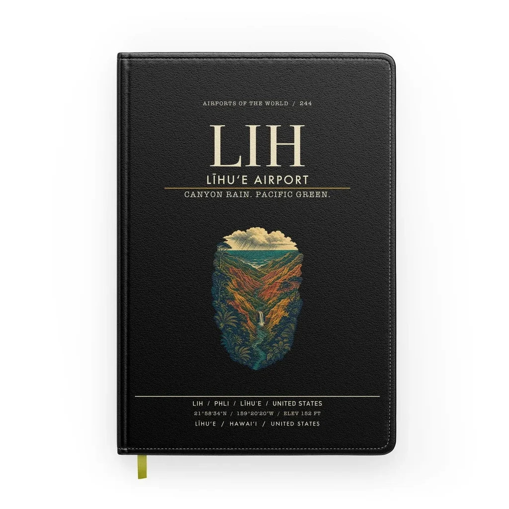 Līhuʻe Airport (LIH) design on black notebook