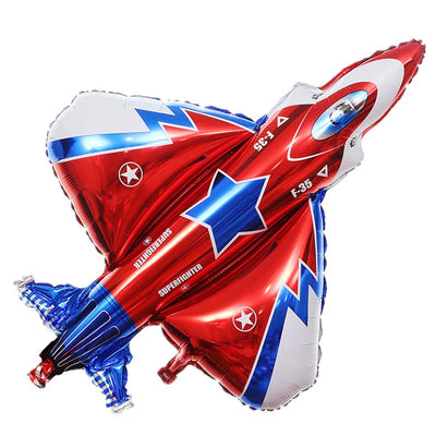 Cartoon Fighter Jet Shaped Balloon: Large Size, Fun Aircraft Design(100*97cm) aviation themed airplane balloon in durable lat.