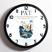 Thumbnail for Jay Prakash Narayan International Airport (PAT) design on white framed wall clock
