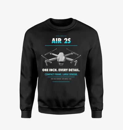 DJI Air 2S design on black sweatshirt