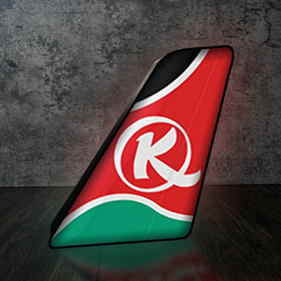 Kenya Airways Led Aircraft Tail aviation design on premium acrylic with LED 3D aircraft tail lamp.