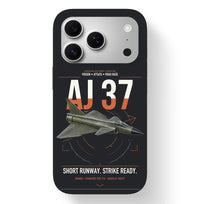Thumbnail for Saab AJ 37 Viggen design on black magsafe iphone case, for iPhone 17 Pro