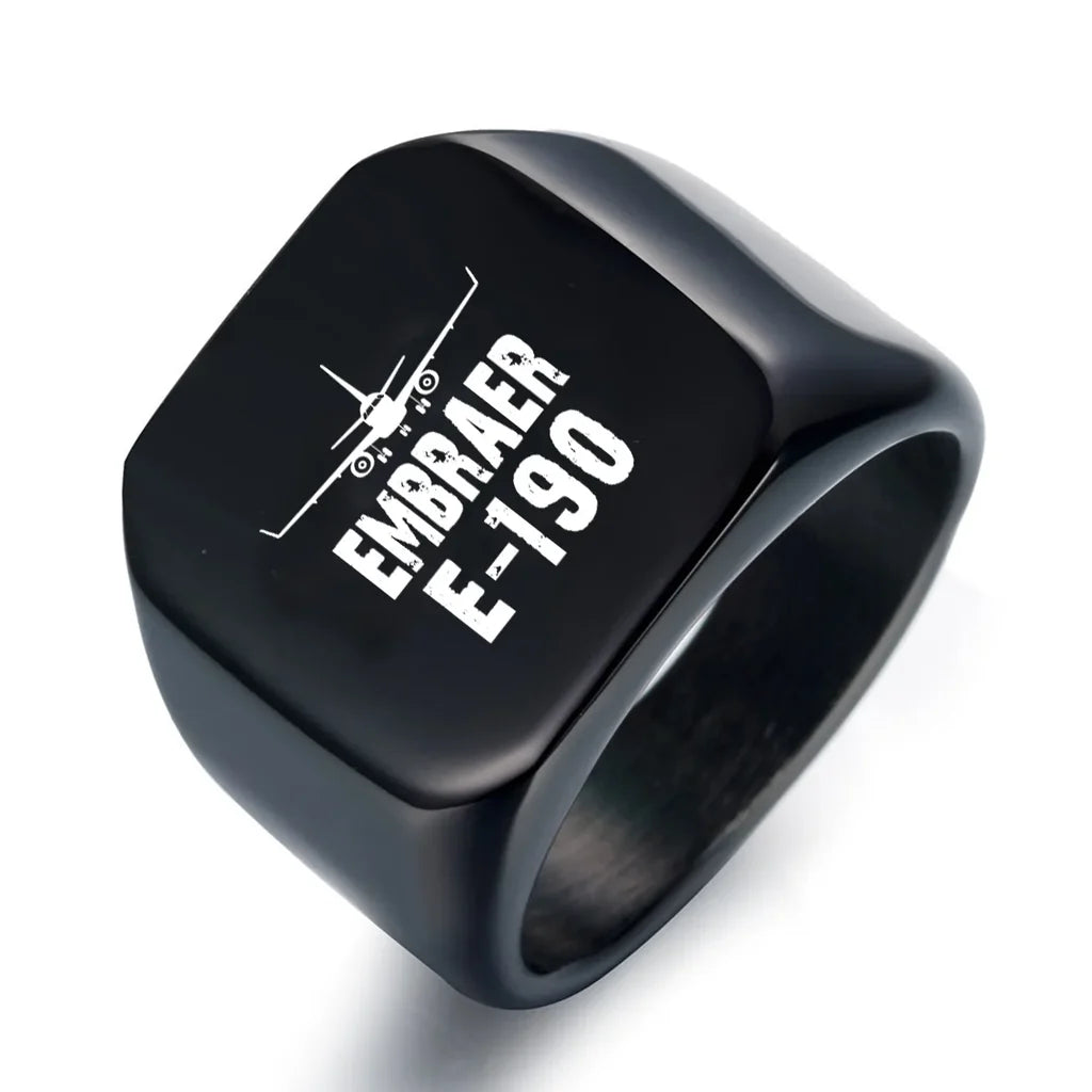 Embraer E-190 & Plane aviation ring in stainless steel.
