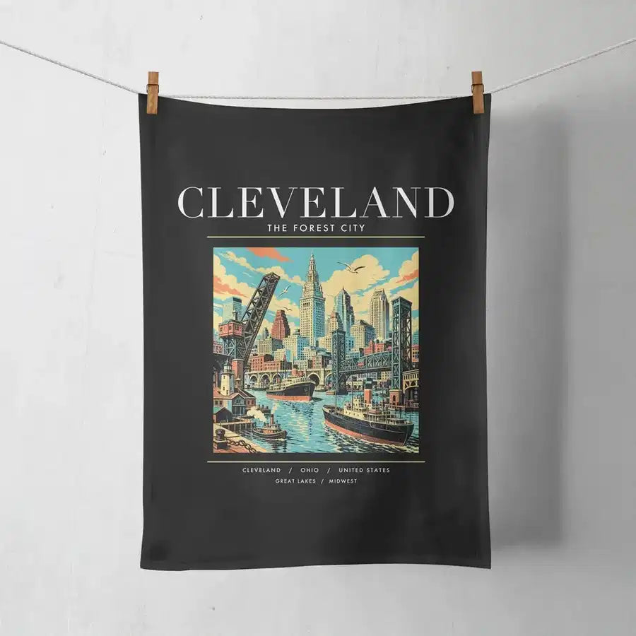 CLEVELAND - Poster - Towel - Black