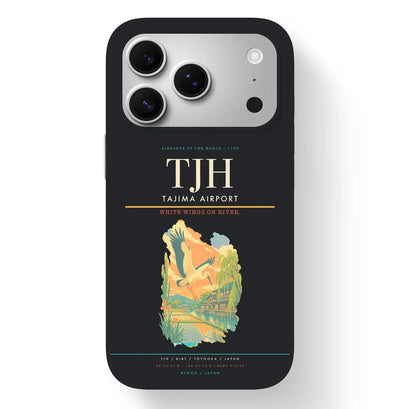 Toyooka Airport (TJH) design on black iPhone 17 Pro MagSafe case
