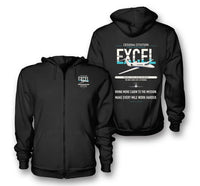 Thumbnail for Cessna Citation Excel design on black premium zipped hoodie, double-side print