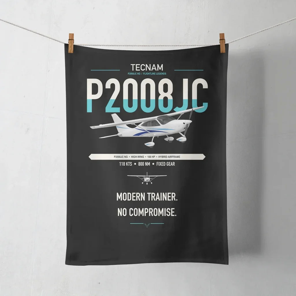 Tecnam P2008JC NG design on black towel