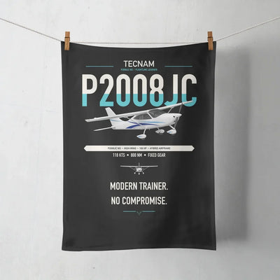 Tecnam P2008JC NG design on black towel