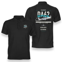 Thumbnail for Diamond DA62 design on black double-side polo t-shirt, double-side print