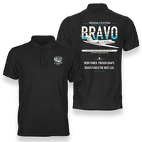 Thumbnail for Cessna Citation Bravo design on black double-side polo t-shirt, double-side print