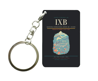 Bagdogra International Airport IXB — Siliguri Key Chain design on black key chain