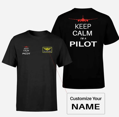 Pilot (777 Silhouette) aviation design printed on soft cotton double-side print T-shirt.