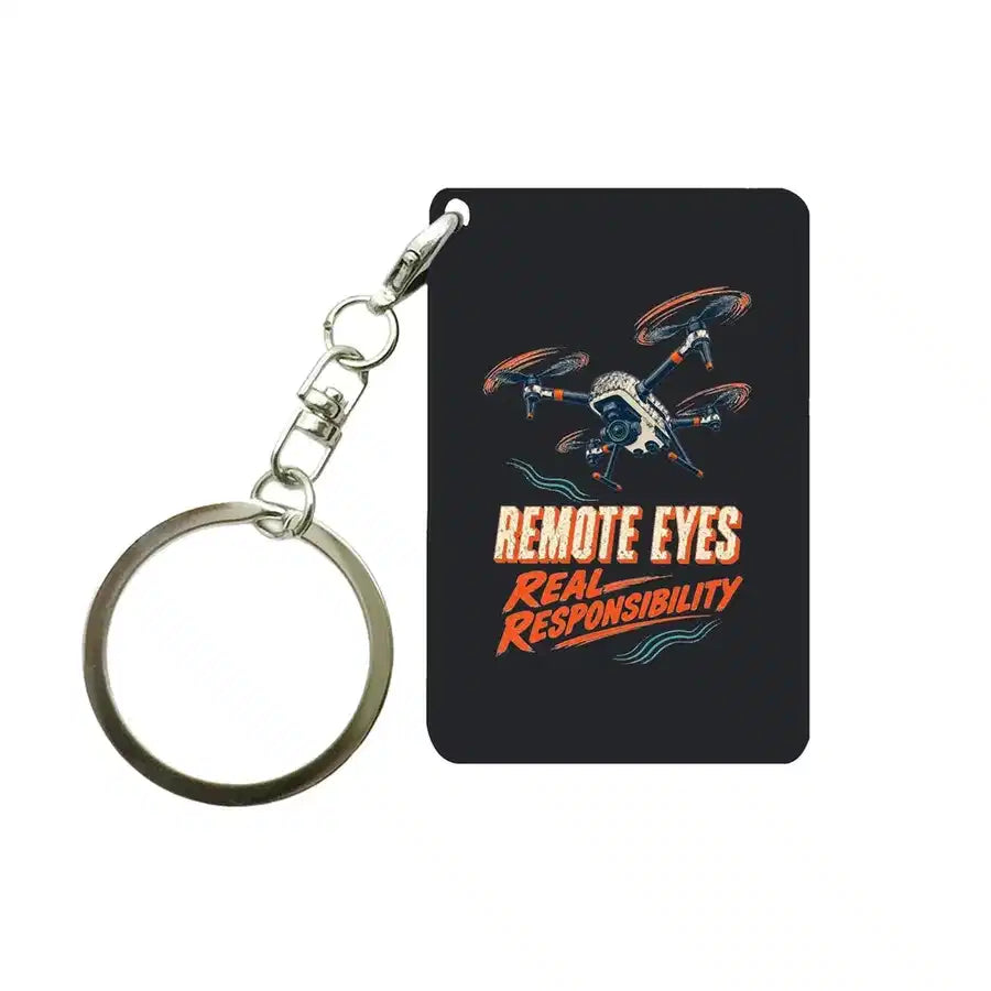 SIGNAL 584 - Remote Eyes Real Responsibility - Key Chain design on black key chain