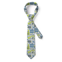 Thumbnail for Motivational Travel Badges aviation design on premium silk blend tie.