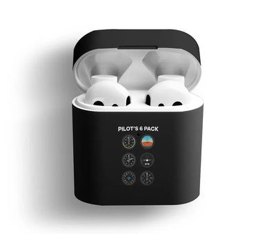 Pilot's 6 Pack AirPods plastic case - Black