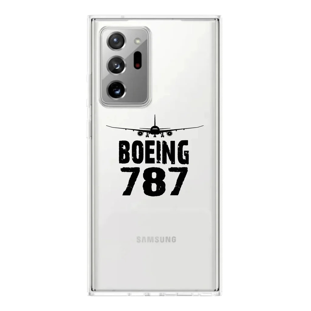Boeing 787 & Plane Transparent Silicone Samsung S & Note aviation print transparent Samsung Galaxy S/Note case, fits Samsung.