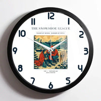 Thumbnail for VINTAGE G4281 - The Snowshoe Rescue - Designed Wall Clocks design on white framed