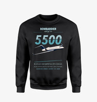 Thumbnail for Bombardier Global 5500 design on black sweatshirt