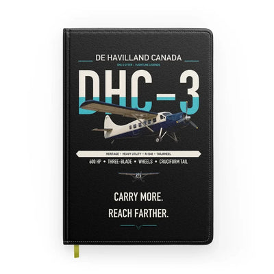 DHC-3 Otter design on black notebook