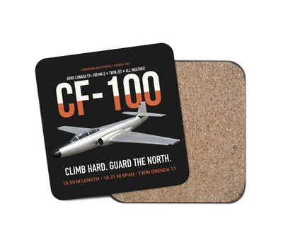 Avro Canada CF-100 Mk5 Canuck Northern All Weather Interceptor design on black 1 piece coaster