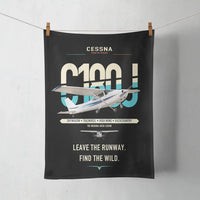 Thumbnail for Cessna 180J Skywagon design on black towel